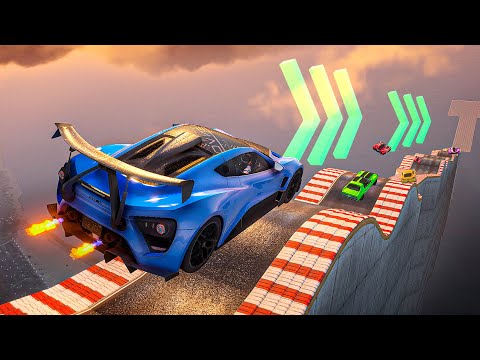 MAXIMUM SPEED MEGA RAMP! I CAN'T CONTROL THE CAR!! - GTA 5 ONLINE