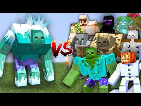 MUTANT FROZEN ZOMBIE vs ALL MUTANT MOBS in MINECRAFT MOB BATTLE
