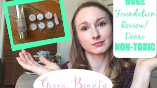 HUGE GREEN BEAUTY FOUNDATION REVIEW + DEMO // ft. Kjaer Weis, RMS Beauty, NU Evolution & MORE!