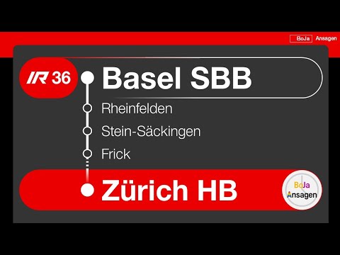 SBB announcements | IR36 Basel SBB - Zurich HB | TTS | 2025 | BoJa announcements