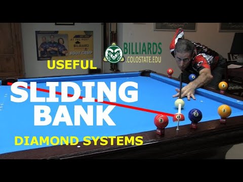 DIAMOND SYSTEMS for Aiming LARGE-ANGLE Sliding Bank Shots into Corner and Side Pockets