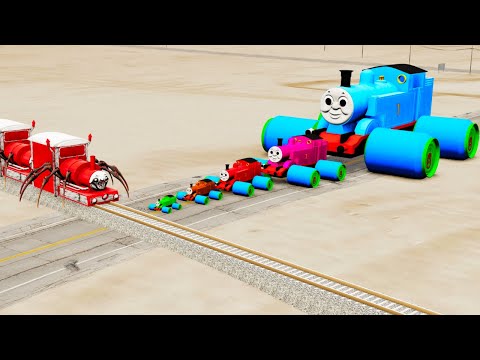 Impossible Choo Choo Charles Train Vs Big & Small Canned Thomas the Tank Engine Rail - BeamNG.Drive