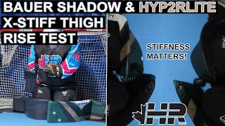 Bauer Supreme Shadow & Vapor Hyperlite 2 X-Stiff thigh rise puck machine test