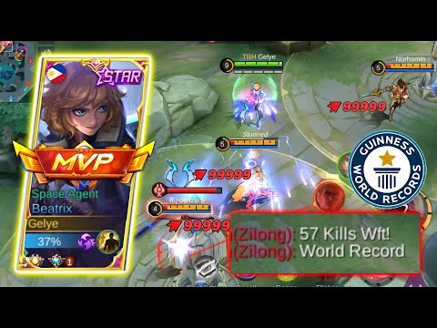 GELYE ONESHOT BUILD = 57 KILLS + UNLI SAVAGE ANOTHER WORLD RECORDS | MLBB