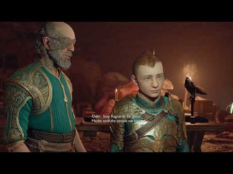 Odin tells Atreus why he needs his help and explains how he lost his eye - God of War Ragnarok