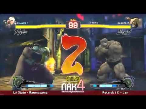 ranmasama (Rufus)  vs Jan (Zangief) ARK IV SSF4AE teams Grand Finals set 3
