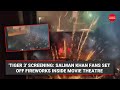 Tiger 3 Screening Salman Khan Fans Set Off Fireworks Inside Movie Theatre