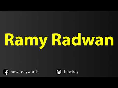 How To Pronounce Ramy Radwan رامي رضوان