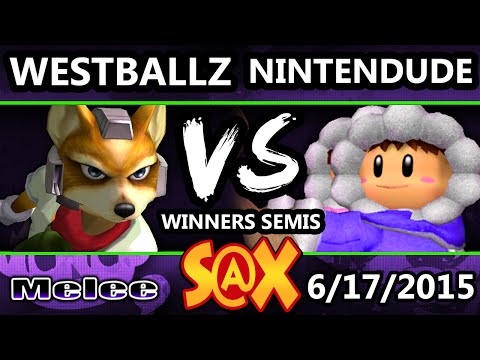 S@X 102 - Westballz (Fox) Vs. VGz | Nintendude (Ice Climbers) SSBM Winners Semis - Smash Melee
