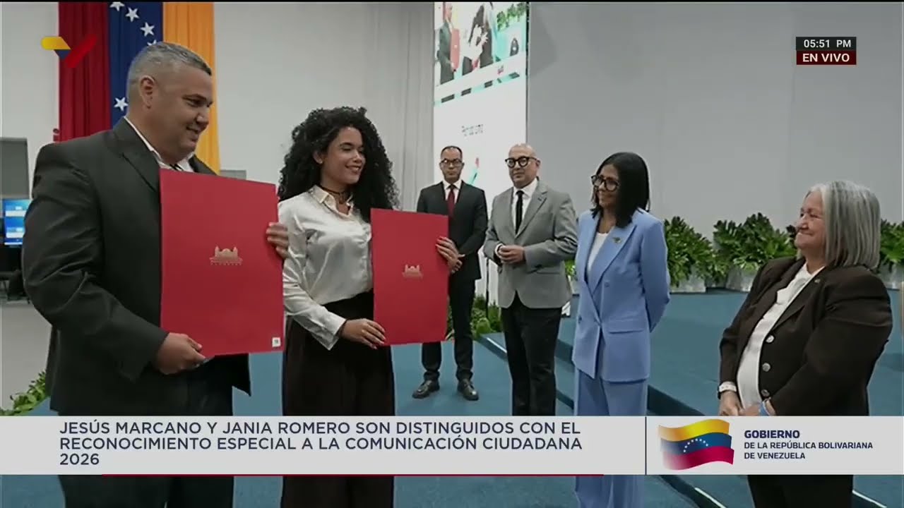 Premio Nacional de Periodismo 2026 entregado por la Presidenta encargada Delcy Rodríguez