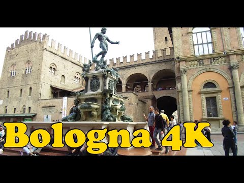 Walk around Bologna Italy. [4K]