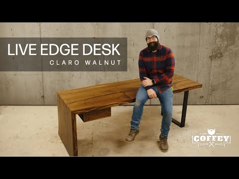 Modern Live Edge Walnut Desk