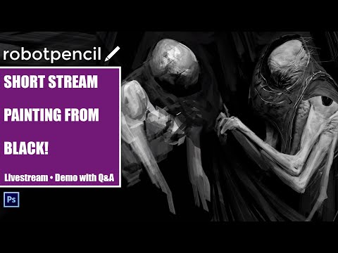 Robotpencil Stream 24 - Short Stream Painting from Black!