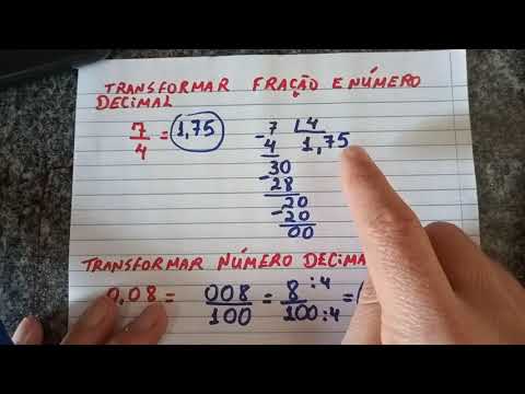 Transformando frações em decimais e vice versa