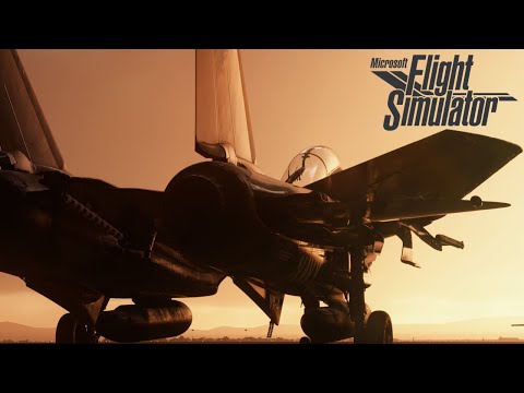 Microsoft Flight Simulator | F-14 Tomcat | Sunset Approach & Landing at Edwards AFB