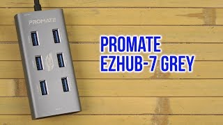 Promate USB hub EZHub-7 grey (ezhub-7.grey) - відео 1