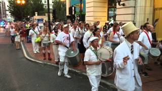 Derek Rieth of Pink Martini's memorial drum parade