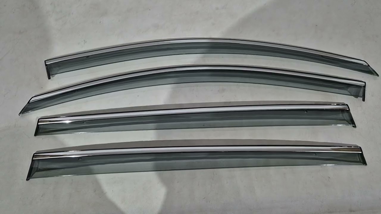 Volkswagen Touran 2010-2015 рр. Вітровики з хромованим молдингом Niken Luxury (4 шт) Video 1