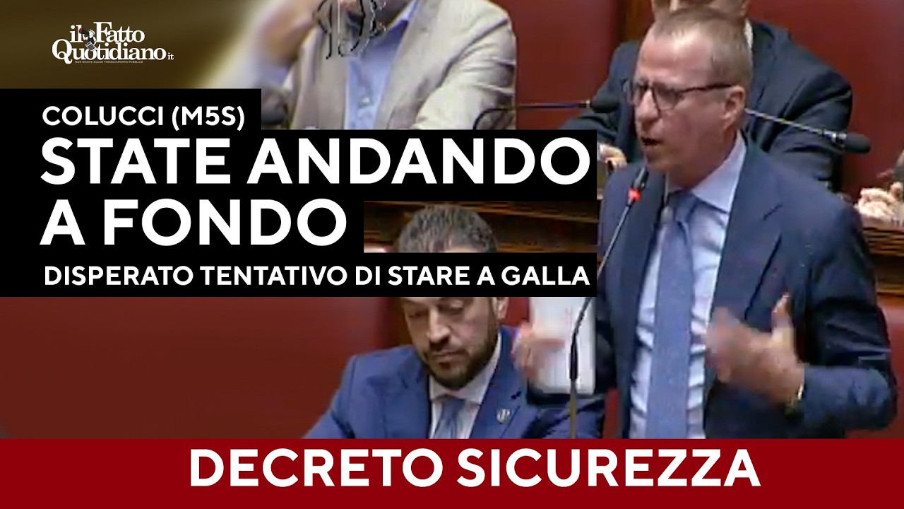 "Decreto sicurezza disperato tentativo di stare a galla", l'intervento fiume di Colucci