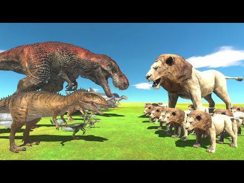 Who Can Hunt All The Lions - Dinosaur Or Aquatics - Animal Revolt Battle Simulator