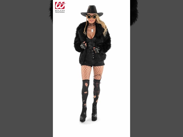 Sort pelsjakke i kunstpels video