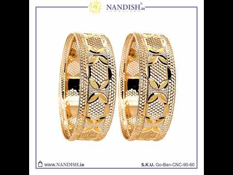 CNC Gold Bangles Design | CNC Gold Kada | Nandish Jewellers #14