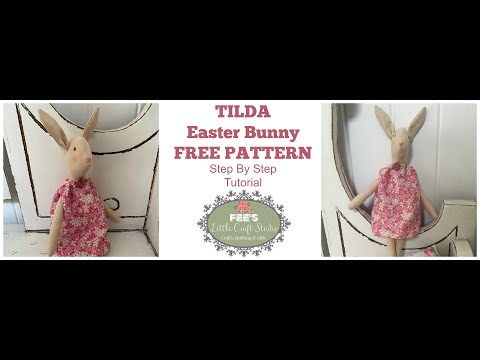 TILDA  - - - -  FREE Easter Bunny Doll Pattern - Step by Step Tutorial