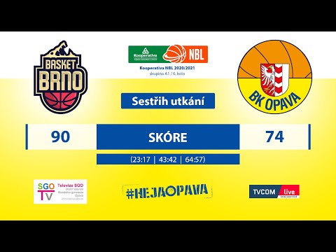 Sestřih utkání Basket Brno - BK Opava, skupina A1, 6. kolo, Kooperativa NBL 2020/2021