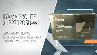 IIYAMA ProLite XUB2792QSU-W1 Monitor (2560x1440, IPS, Free sync, Flicker free) White (Unboxing)