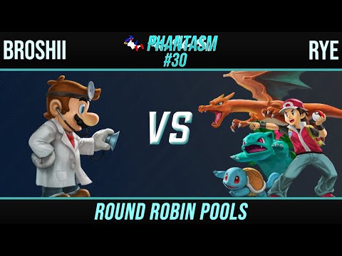 Broshii (Doctor Mario, Cloud) vs Rye (Pokémon Trainer) - Phantasm 30 Losers Semis