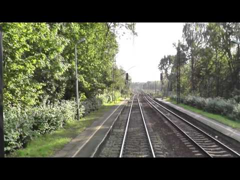 Odcinek Katowice - Tarnowskie Góry z tyłu pociągu TLK Wiking