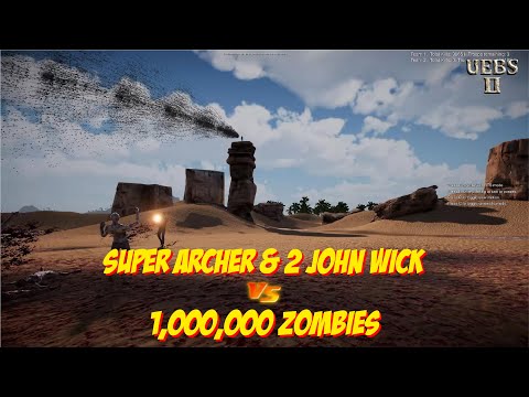 SUPER ARCHER & 2 JOHN WICK vs 1,000,000 ZOMBIES | Ultimate Epic Battle Simulator 2 | UEBS2