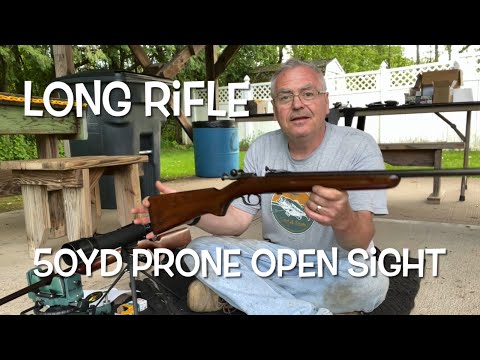 Dueling rifles in the @MnShootingSports 50yd prone iron sights challenge Winchester 68 vs Remington 41-p