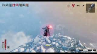 Epic Mountain top featherfall in the game Valheim