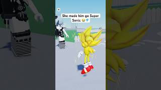 Download lagu SHE MADE HIM go SUPER SONIC 😭💎 #roblox #comedy #funny mp3