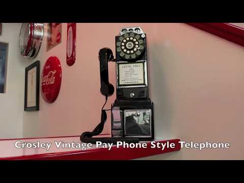 Crosley Vintage Style Payphone Home Telephone CR56-BK at California Car Cover