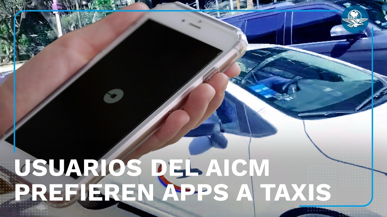 Usuarios del AICM prefieren Uber y DiDi; taxis protestan y bloquean terminal