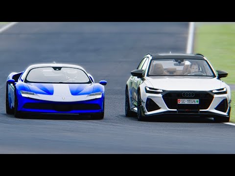 Audi RS6-R ABT vs Ferrari SF90 Assetto Fiorano at Imola