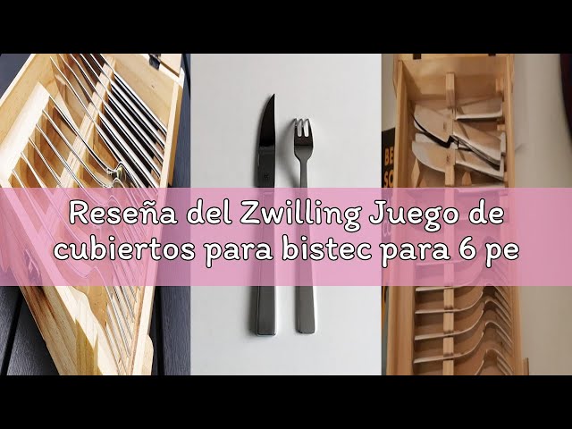 Vídeo relacionado con ZWILLING Juego de cubiertos para bistec para 6 personas, 12 piezas, 6 cuchillos y 6 tenedores, Incluye caja de almacenamiento de madera, acero inoxidable/madera