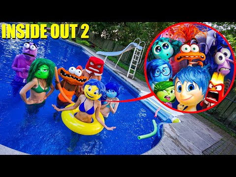 INSIDE OUT 2 EMOTIONS POOL PARTY IN REAL LIFE! (INSIDE OUT 2 MOVIE)
