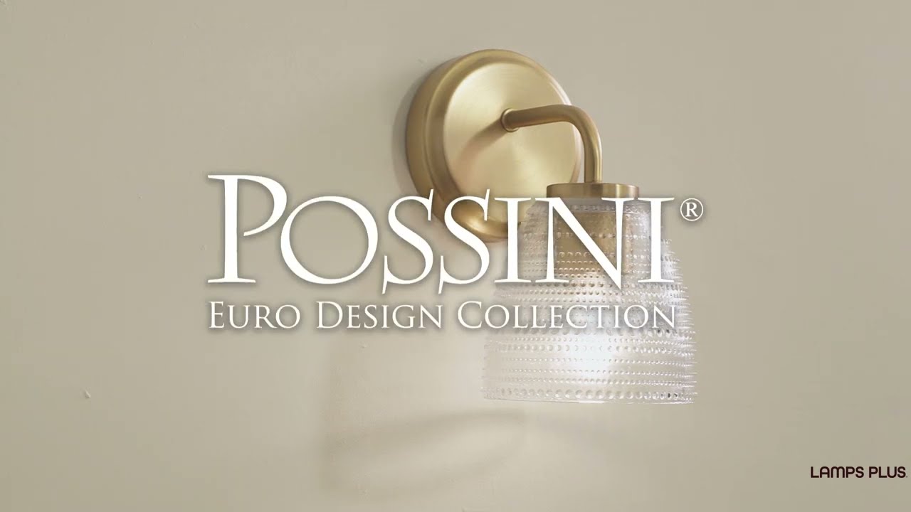 Video 1 Watch A Video About the Possini Euro Sabrina Satin Brass and Glass Wall Sconce