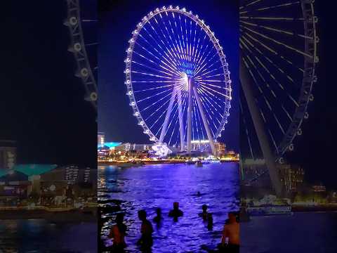 DUBAI MARINA BEACH 🏖️ BEAUTIFUL NIGHT VIEW #dubaimarinabeach  #marinabeach #dubai #dubaibeach #uae