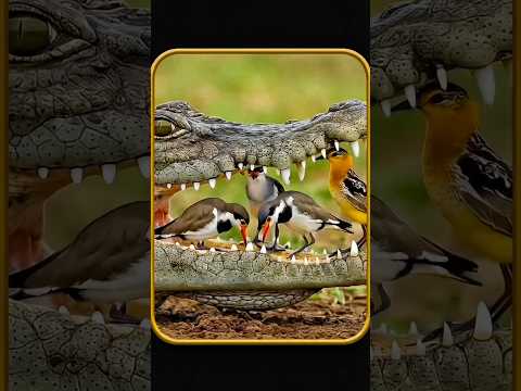 मगरमच्छ के मुंह में घुसा पक्षी 😱 | Crocodile Toothpick Bird | Nature Symbiosis Explained #shorts