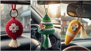 Crochet keychain design ideas. Crochet keychain design model knitted with wool. #crochet #diy