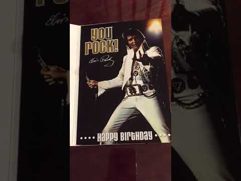 Elvis Birthday Card Gold Suit