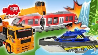Zugrettung mit dem LKW-Kran | Dickie Toys Zug, Kran und Polizeiboot | MeinSpielzeugmarkt
