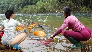 Full Video: The Girl Fishing Alone on Rivers and Lakes, Amazing Fishing Skills Catch a Lots of Fish