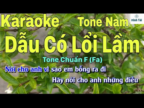 Dẫu Có Lỗi Lầm II Karaoke II Tone Nam Chuẩn II Beat Hay