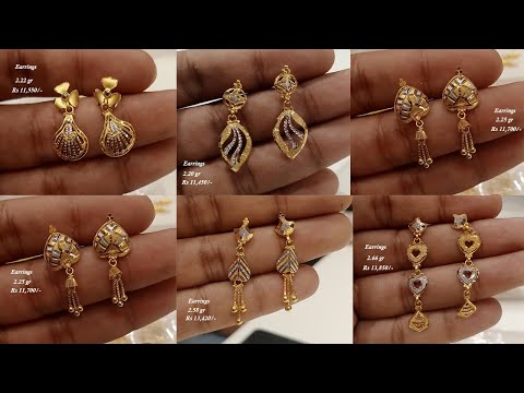 22k Gold Earrings Latest designs 2022 With Weight & Price || Apsara Fashions