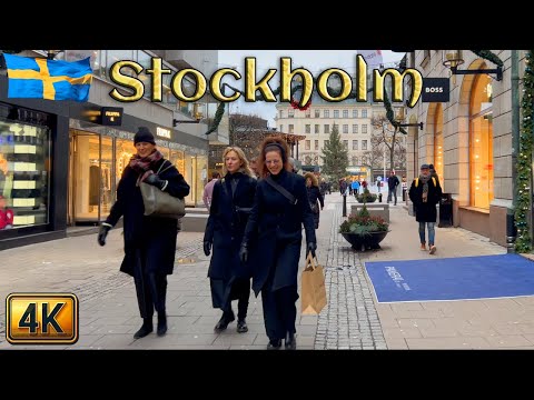 Sweden: Stockholm City Walk – Drottninggatan to NK in 4K
